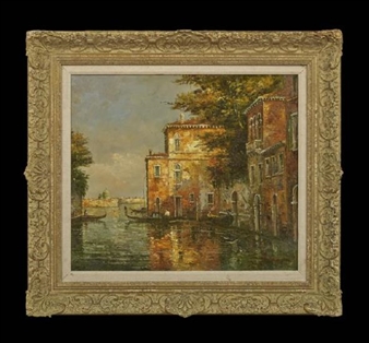 Venetian Canal Scene - René Rambert