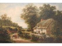 PAIR: COTTAGE AT HATFIELD NR WORCESTER; AT LITTLE COMBERTON by Albert Edmund Gyngell, 1875