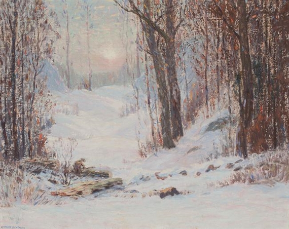 Sunlight Through the Trees by Leonard Ochtman