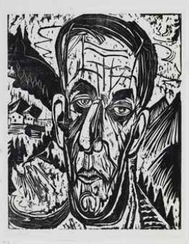 Kopf van de Velde, Hell by Ernst Ludwig Kirchner, 1917