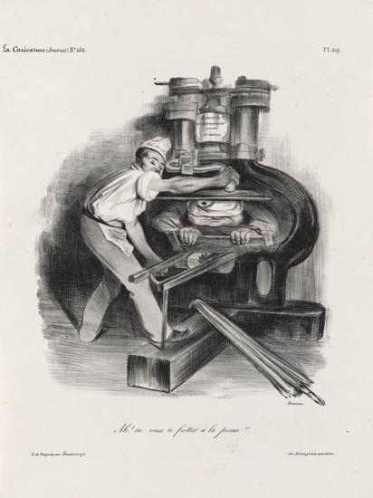 Ah! Tu veux te frotter à la presse! by Honoré Daumier, 1833