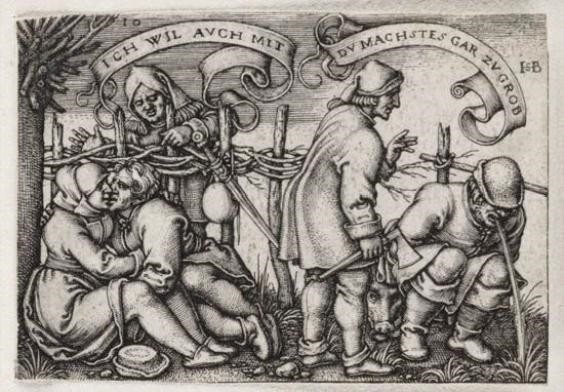 Artwork by Hans Sebald Beham, The Peasants Feast or the Twelve Months, Made of engravings