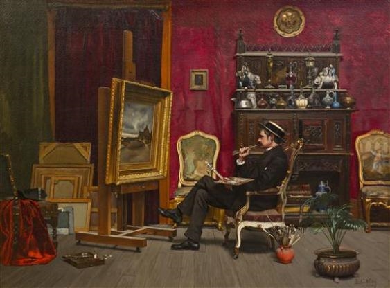 Milne Ramsey in His Studio by Ella G. Wise, 1887