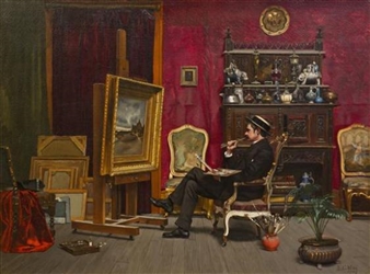 Milne Ramsey in His Studio - Ella G. Wise