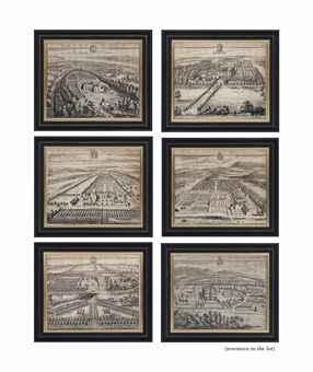 A set of seventeen views of country houses from Britannia Illustrata by Johannes Kip, 1707-1726