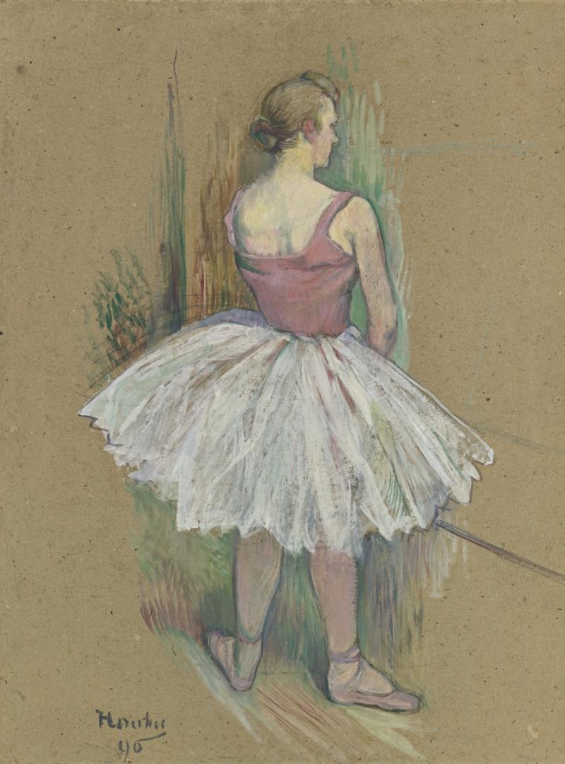 Artwork by Henri de Toulouse-Lautrec, DANSEUSE EN PIED VUE DE DOS, Made of oil on board