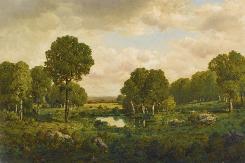 Théodore Rousseau | Sunset over the Plain of Barbizon | MutualArt