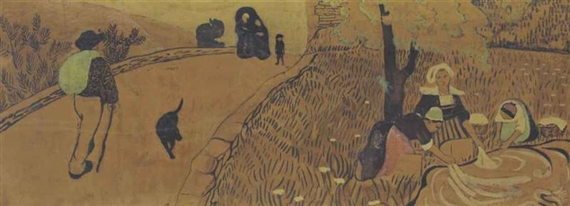 Chemin au bord du lavoir ou Bretons au bord de la route by Paul Sérusier, 1894