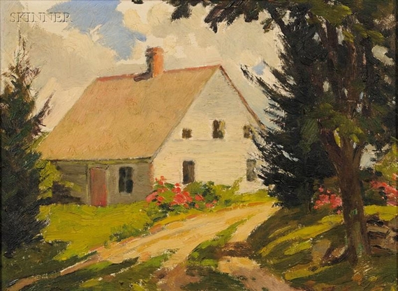 2 works: The Hatt Farm House at Salem Connecticut; Captain Jim's Meadow by James Goodwin McManus
