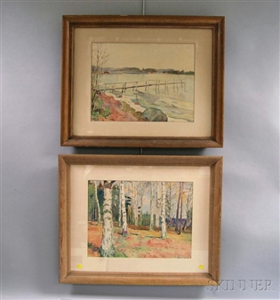 2 Works: Cape Cod and Birches - Reidar Lampe