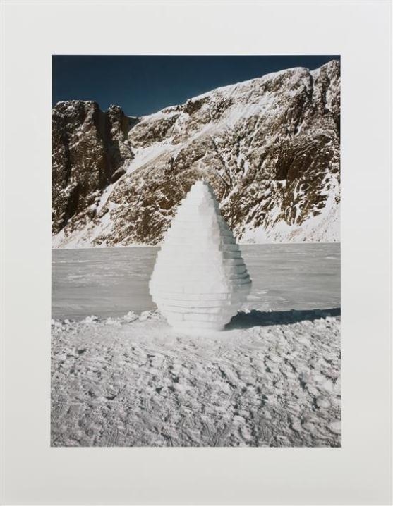 Stacked Snow, Griese Fiord, Ellesmere Island (from Touching North series) and Snow Cone by Andy Goldsworthy, 1989