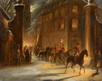 NIGHT SLEIGH RIDE BY TORCHLIGHT - Ludwig Sigmind Ruhl
