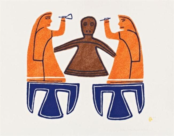 A Terrifying Challenge by Martha Noah, Jessie Oonark, 1973