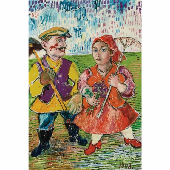 Farmer and Wife by David Burliuk, 1908