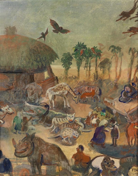Tiermarkt in Timbuktu by Oskar Laske, 1948
