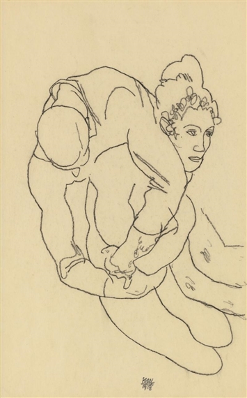 Schiele embracing egon couple Egon Schiele