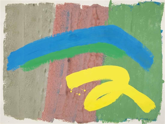 Triple with Blue, Green, Yellow by Jack Bush, 1971