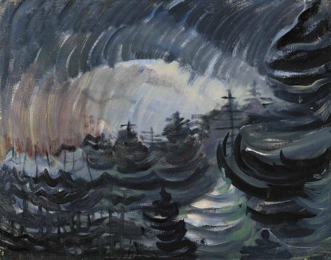 Artwork by Emily Carr, Storm Over Grey Forest, Made of oil on canvas