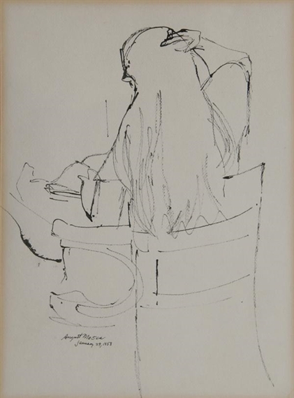 August Mosca | Seated Girl (1958) | MutualArt