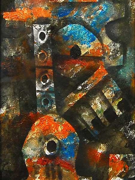 Artwork by Peter Sibeko, Abstract Guitar, Made of Oil