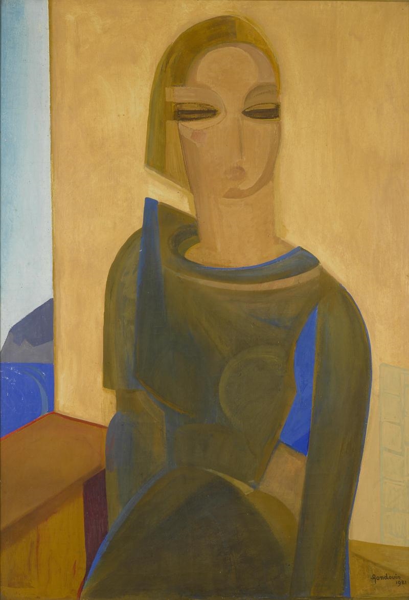 Artwork by Emmanuel Gondouin, Jeune femme assise, Made of oil on canvas