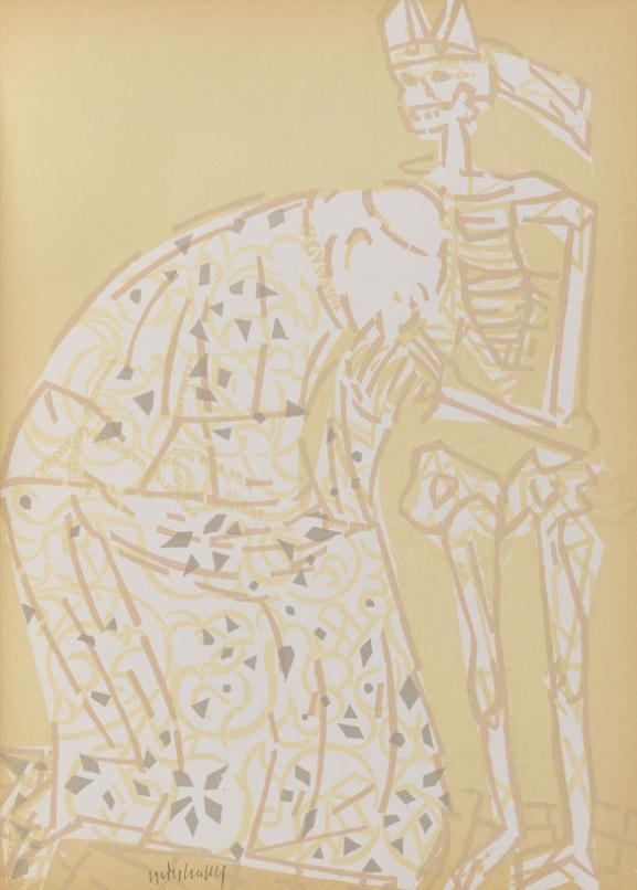 Artwork by HAP  Grieshaber, Totentanz von Basel, Made of Woodcut in colors, text sheets and title leaf in woodcut