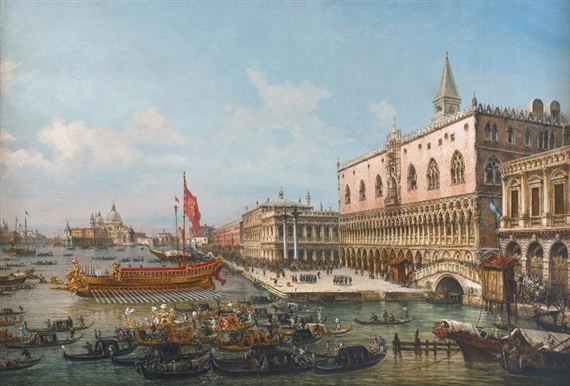The Departure of the Bucintoro from San Marco to San Nicoló Del Lido by Francesco Zanin