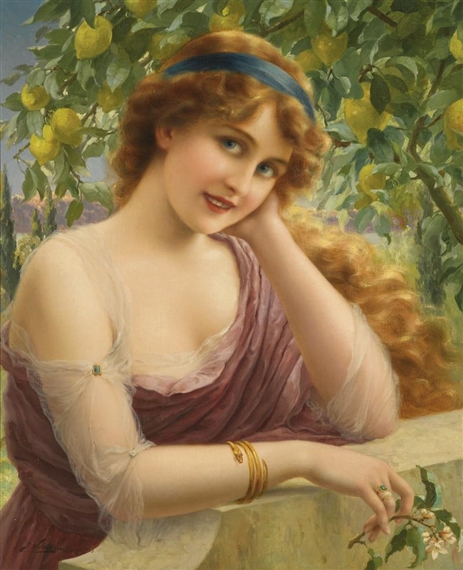 Fille au Citronnier by Émile Vernon, 1913