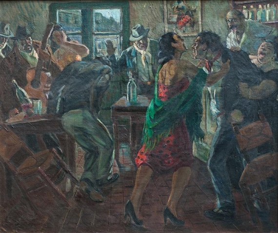 Riña en el cafetín by Manuel Rose