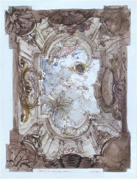 Graham Rust | Preparatory Drawing for the Ceiling, Mawley Hall ...