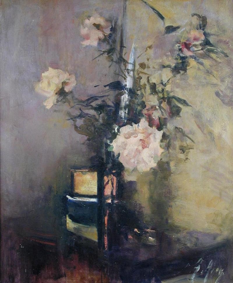 Artwork by Anna Airy, Pink Roses, Made of oil on canvas