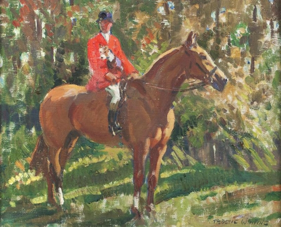 Terrier Man on Horseback by Frederic Whiting