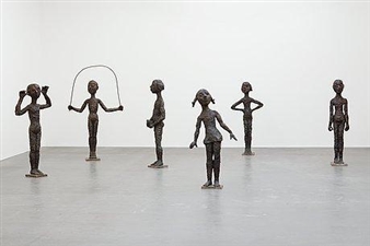6 Works: Girl with Plaits; Girl with Bird; Girl with Thumbs in Ears; Girl with Arms Akimbo; Girls with Skipping Rope; Girl with Ponytail - Lena Cronqvist