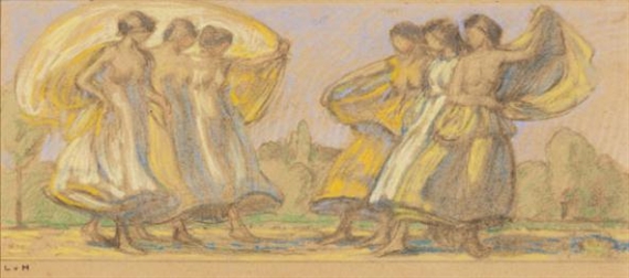 Reigentanzende Frauen by Ludwig von Hofmann, 1900/1910