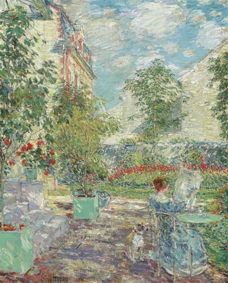 In a French Garden by Childe Hassam, 1897