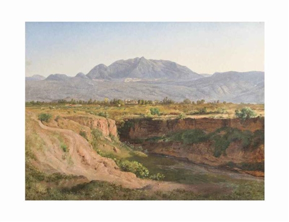 Vista del Ajusco y Pueblo de San Ángel desde la Barranca del Muerto by José María Velasco, 1898