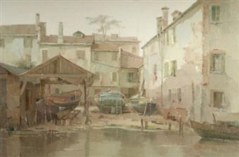 Harbor Scene - Franco Gnocchi