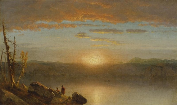 Indians at Sunset (Sunset in the Wilderness) by Sanford Robinson Gifford, Circa 1859