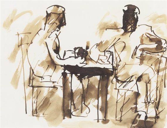 Notes from a Welsh diary, the diners by Josef Herman