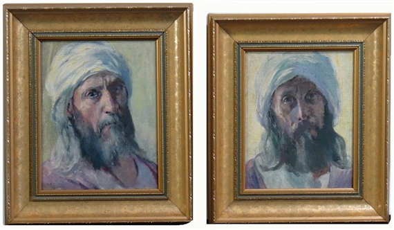 Caleb Arnold Slade | Two portraits of Arab men | MutualArt