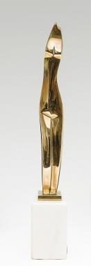 Artwork by Emiel de Block, Love is in the air, Made of Sculpture - Bronze - Polished - On a marble base