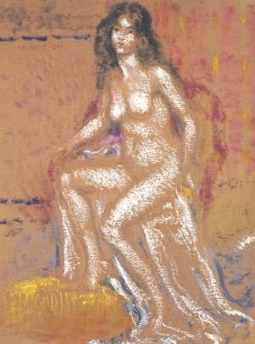 Sitting nude by Georges Lemmen, 1906