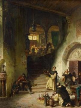 In the Monastery Cellar by August von Wille, 1864