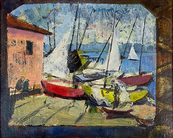 Yachts on Hard- Okahu Bay by John Tole