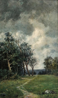 Path Along the Meadow's Edge - Augustus Maurice‏ Friedlander