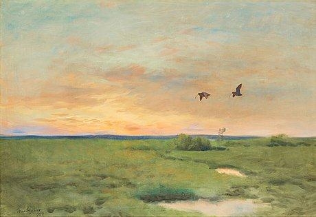 Artwork by Bruno Liljefors, Spoväng, Made of Canvas