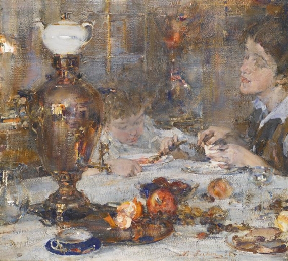 Nicolai Fechin | MRS FECHIN AND DAUGHTER (1925) | MutualArt