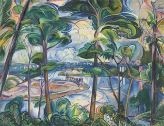 HARLEM RIVER, INWOOD PARK - David Burliuk