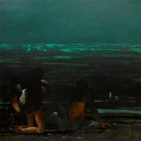 Untitled (Green Landscape with Figures)