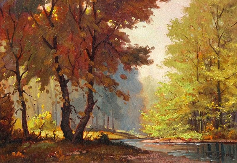 Artwork by Roland Gissing, ON VERMILLION CREEK, Made of oil on board